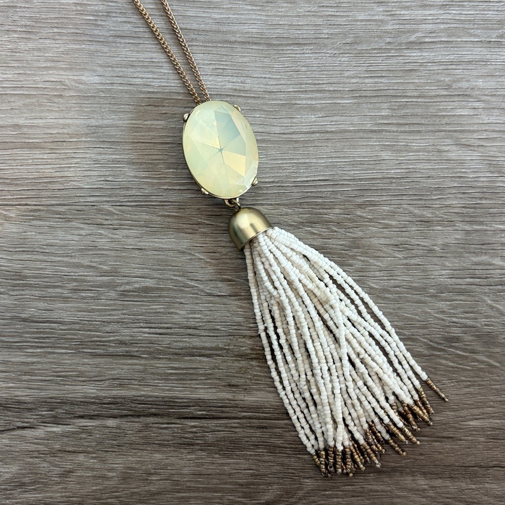 LOFT jewel tassel necklace